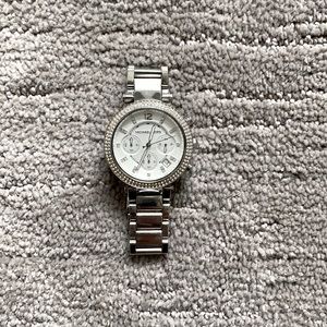 Silver Michael Kors Watch with Diamonds